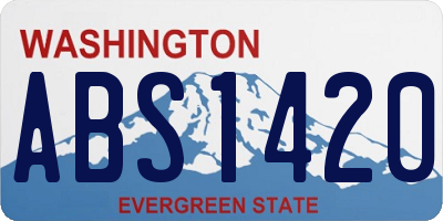 WA license plate ABS1420