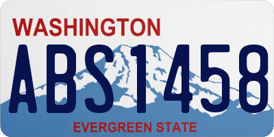 WA license plate ABS1458