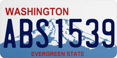 WA license plate ABS1539