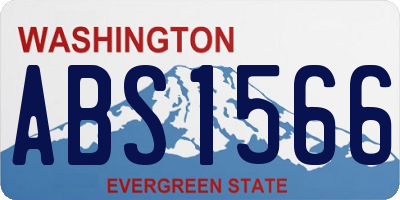 WA license plate ABS1566