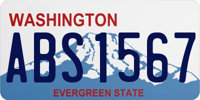 WA license plate ABS1567