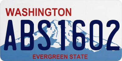 WA license plate ABS1602