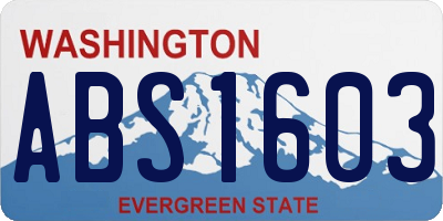 WA license plate ABS1603
