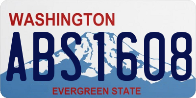 WA license plate ABS1608