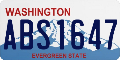 WA license plate ABS1647