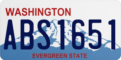 WA license plate ABS1651