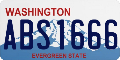 WA license plate ABS1666