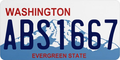 WA license plate ABS1667