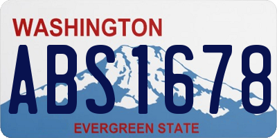 WA license plate ABS1678