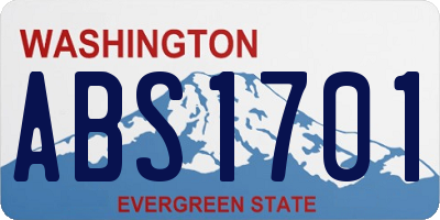 WA license plate ABS1701