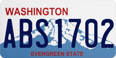 WA license plate ABS1702
