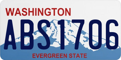WA license plate ABS1706