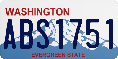 WA license plate ABS1751