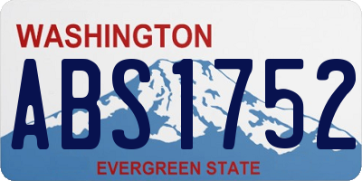 WA license plate ABS1752