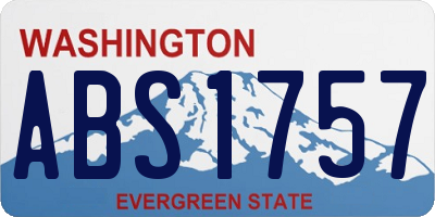 WA license plate ABS1757