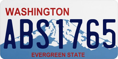WA license plate ABS1765