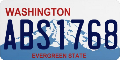 WA license plate ABS1768