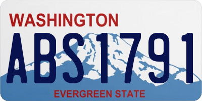 WA license plate ABS1791