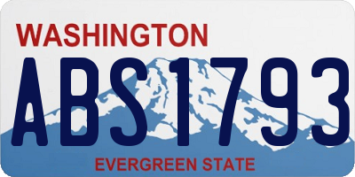 WA license plate ABS1793