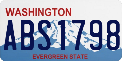 WA license plate ABS1798