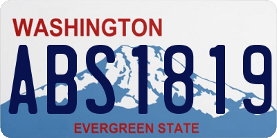 WA license plate ABS1819