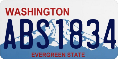 WA license plate ABS1834