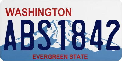 WA license plate ABS1842