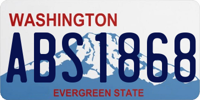 WA license plate ABS1868