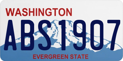 WA license plate ABS1907