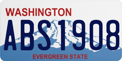 WA license plate ABS1908