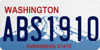 WA license plate ABS1910