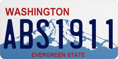 WA license plate ABS1911