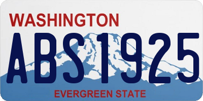 WA license plate ABS1925
