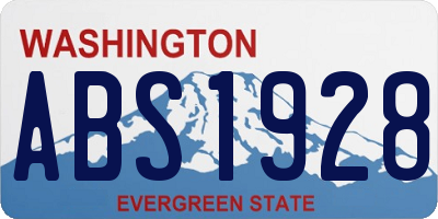 WA license plate ABS1928