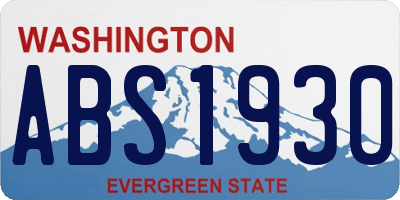 WA license plate ABS1930