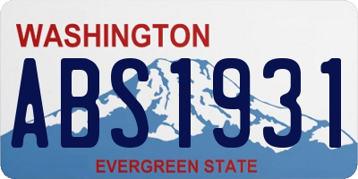 WA license plate ABS1931