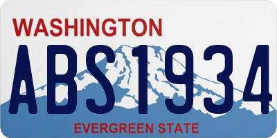 WA license plate ABS1934