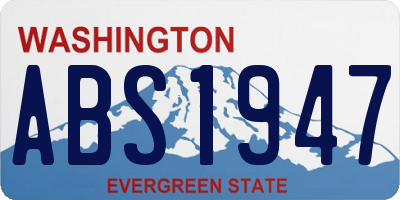 WA license plate ABS1947