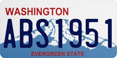 WA license plate ABS1951