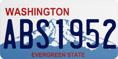 WA license plate ABS1952
