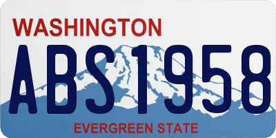 WA license plate ABS1958