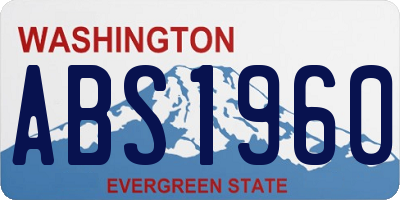 WA license plate ABS1960