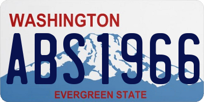 WA license plate ABS1966