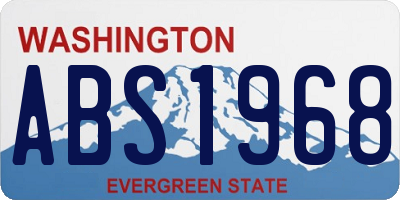 WA license plate ABS1968