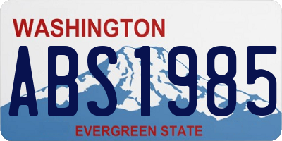 WA license plate ABS1985