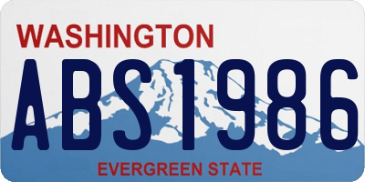WA license plate ABS1986