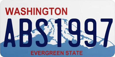 WA license plate ABS1997