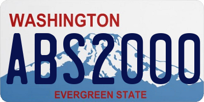 WA license plate ABS2000
