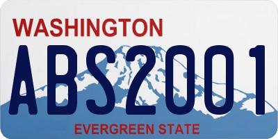 WA license plate ABS2001