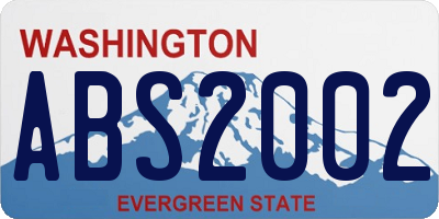 WA license plate ABS2002